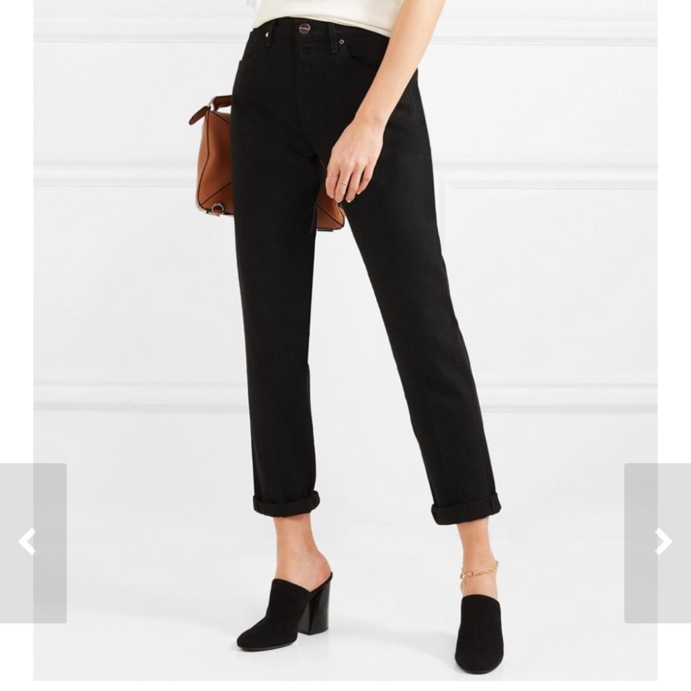 Goldsign black straight leg high waisted jeans